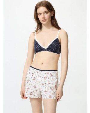 Uniqlo Cotton Boxer Easy Shorts (Printed) - White