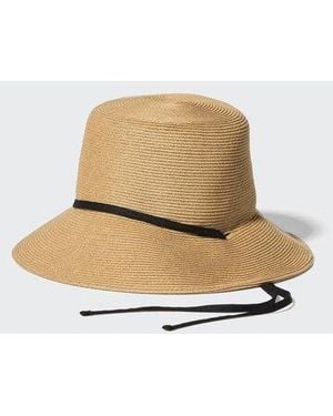 Uniqlo Uv Protection Adjustable Paper Braid Hat - White