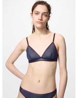 Uniqlo Bügelloser Bh (Mesh, Colourblock) - Blau