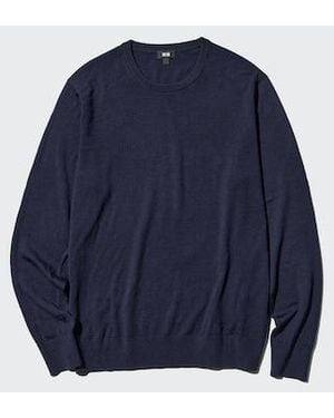 Uniqlo 100% Merino Crew Neck Jumper - Blue