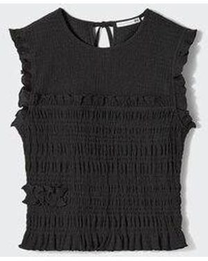 Uniqlo Shirring T-Shirt (Sleeveless) - Black