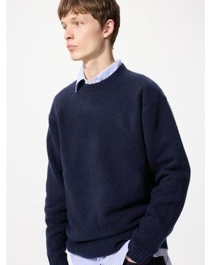 Uniqlo Soufflé Yarn Crew Neck Jumper - Blue