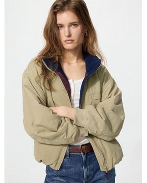 Uniqlo Fleece Lined Stand Blouson - Natural