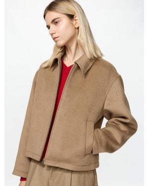 Uniqlo Brushed Short Blouson - Natural