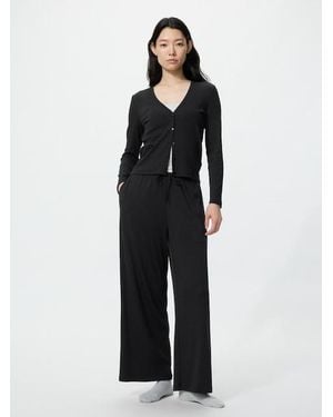 Uniqlo Ribbed Wide Easy Trousers - Blue