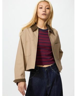 Uniqlo Zip-Up Short Jacket - Natural