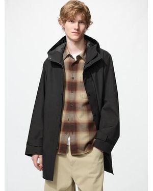 Uniqlo Giacca A Vento Blocktech Con Cappuccio Taglio Lungo - Bianco