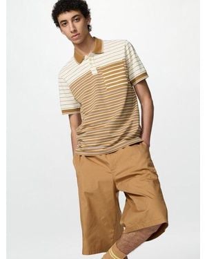 Uniqlo Dry Piqué Slim Fit Polo Shirt (Striped) - Natural