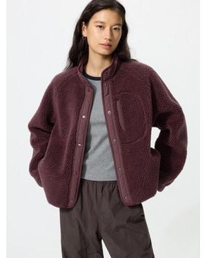 Uniqlo Pile Lined Fleece Combination Jacket - Purple