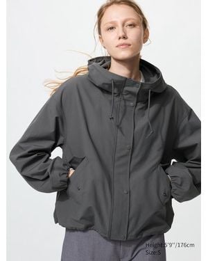 Uniqlo Cotton Blend Short Parka - Grey