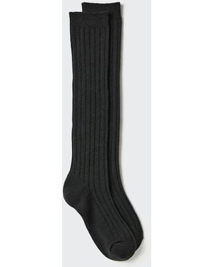 Uniqlo Heattech Thermo Kniestrümpfe (Gerippt) - Schwarz