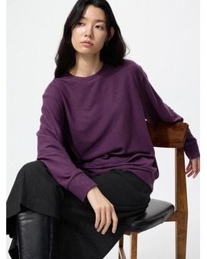 Uniqlo Maglia Pile Soft Girocollo - Viola