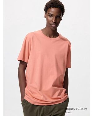 Uniqlo T-Shirt 100% Cotone Supima Girocollo - Rosa