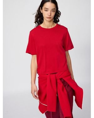Uniqlo Boxy Knit T-Shirt - Red