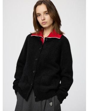 Uniqlo Fluffy 100% Cashmere Relaxed Cardigan - Black