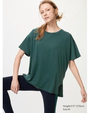 Uniqlo Airism Relaxed Crew Neck T-Shirt - Green