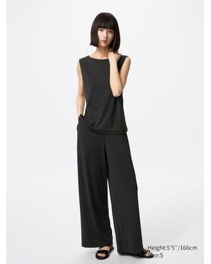 Uniqlo Pantalón Crepé Recto - Blanco