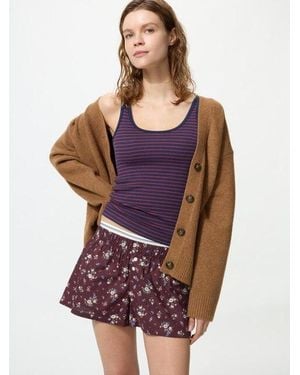 Uniqlo Cotton Boxer Easy Shorts (Printed) - Lila