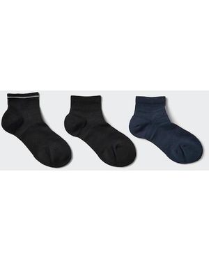 Uniqlo Short Socks (Pile Line, 3 Pairs) - Blue