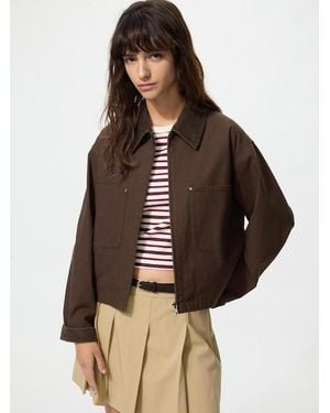 Uniqlo Zip-Up Short Jacket - Brown