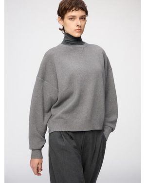 Uniqlo Smooth Cotton Crew Neck Jumper - Grey