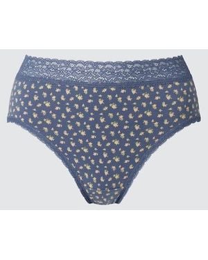 Uniqlo Bragas Cintura Alta Flores - Azul