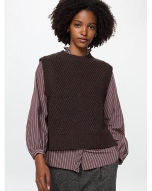 Uniqlo Lambswool Sleeveless Jumper - Brown