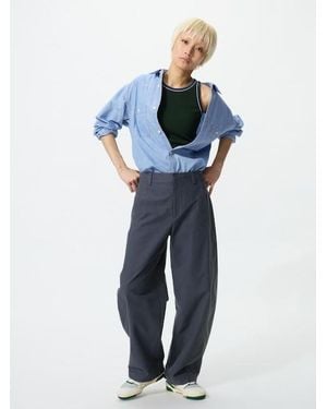 Uniqlo Jersey Barrel Leg Trousers - Blue