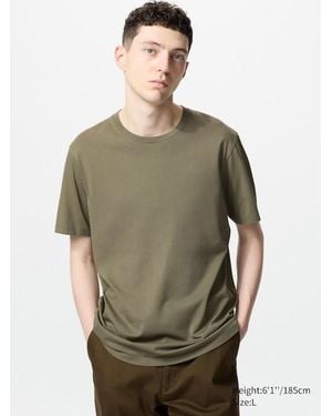 Uniqlo T-Shirt 100% Cotone Supima Girocollo - Verde