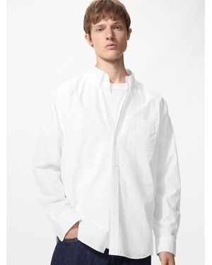 Uniqlo Broadcloth Regular Fit Shirt (Button-Down Collar) - Blue