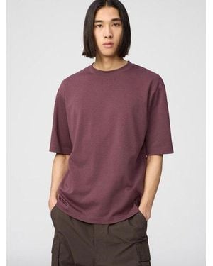 Uniqlo Airism Camiseta Algodón Oversize - Morado