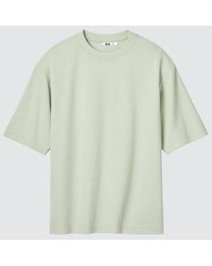 Uniqlo Airism Cotton Oversized Crew Neck T-Shirt - Green