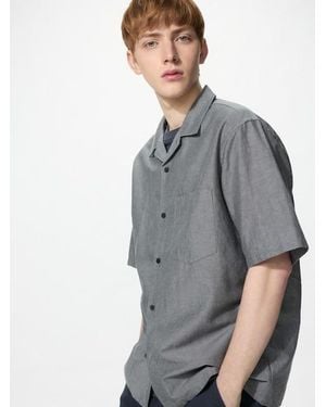 Uniqlo Cotton Linen Blend Shirt - Grey