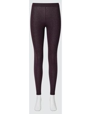 Uniqlo Heattech Extracálido Leggings Térmicos Cashmere Mezcla - Morado