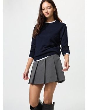 Uniqlo 100% Merino Crew Neck Jumper - Blue