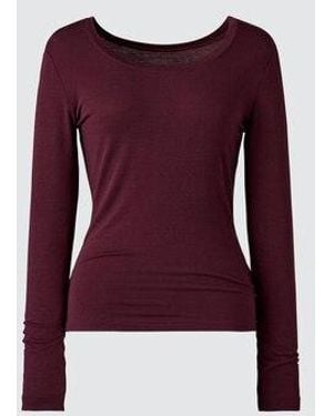 Uniqlo Heattech Extra Warm Cashmere Blend Scoop Neck T-Shirt - Purple