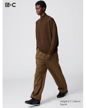 Uniqlo Sweat Wide Trousers (Longer) - Brown