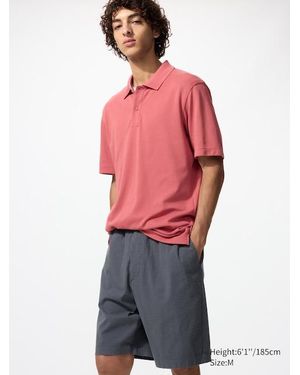 Uniqlo Pantalón Corto Confort Elástico (Textura) - Rojo
