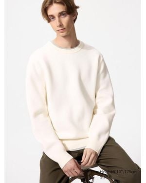Uniqlo Pull En Maille Côtelée Milano (Lavable En Machine) - Blanc