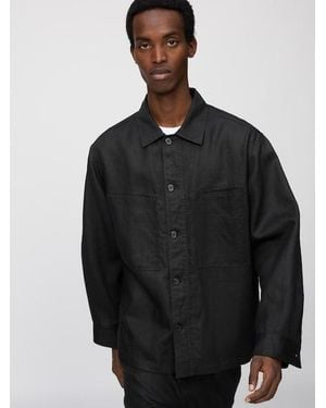 Uniqlo 100% Premium Linen Shirt Jacket - Black