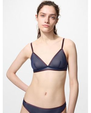 Uniqlo Sujetador Sin Aros Malla Color Block - Azul