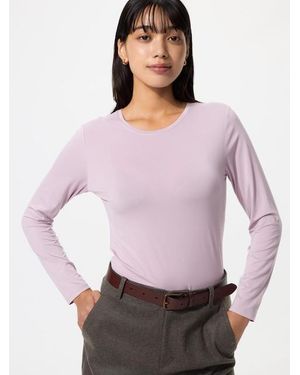 Uniqlo Heattech Crew Neck T-Shirt (Long Sleeve) - Purple