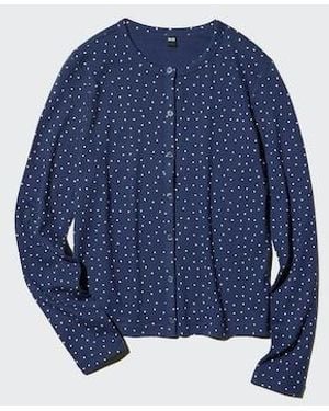 Uniqlo Pointelle Cardigan (Hearts) - Blue