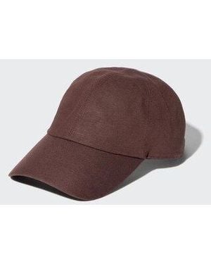 Uniqlo Adjustable Linen Blend Cap - Brown