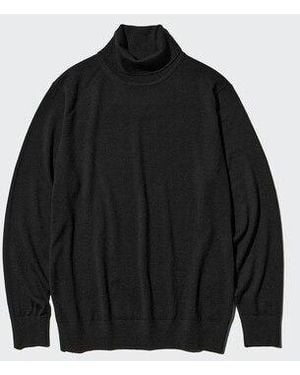Uniqlo 100 Merinowolle Pullover (Rollkragen) - Schwarz