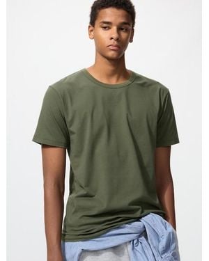 Uniqlo Airism Cotton Crew Neck T-Shirt - Green