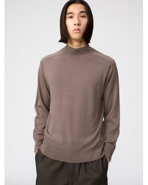 Uniqlo 3D Seamless Knit Mock Neck Jumper - Natural