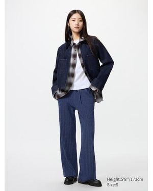 Uniqlo Washable Knit Cable Trousers (Longer) - Blue