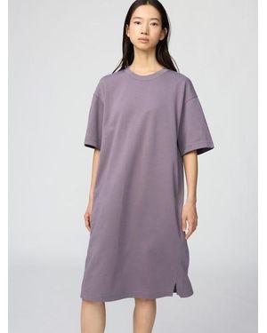 Uniqlo Airism Cotton Relaxed Dress (Short Sleeve) - Purple