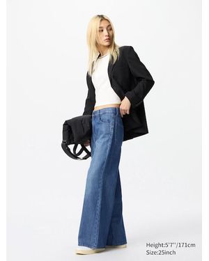 Uniqlo Drapey Wide Flare Jeans - Blue